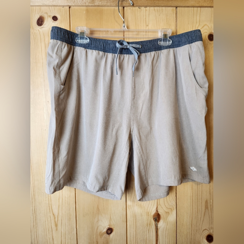 Burlebo Built-In Compression Camo Liner Elastic Drawstring Waist Athletic Short